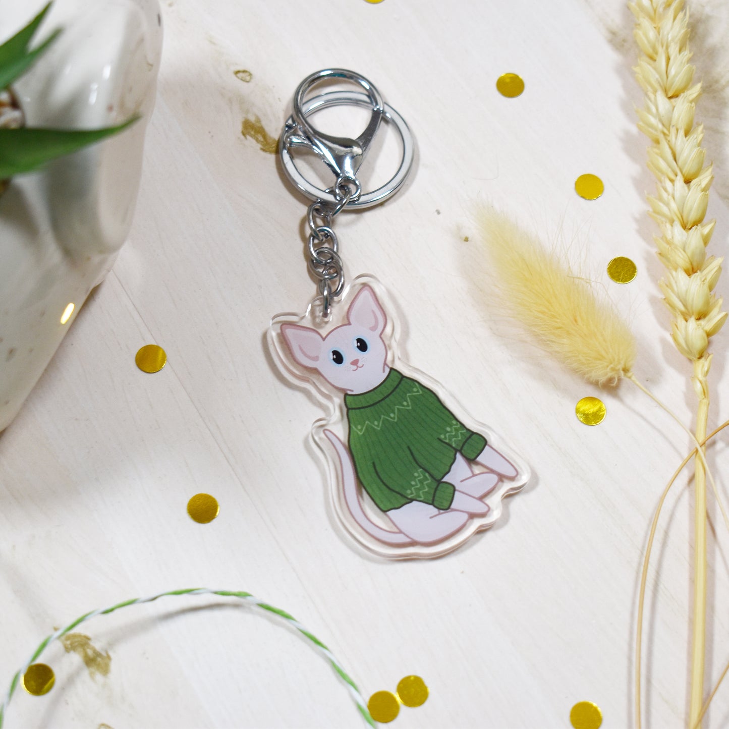 Sphynx Cat Keyring