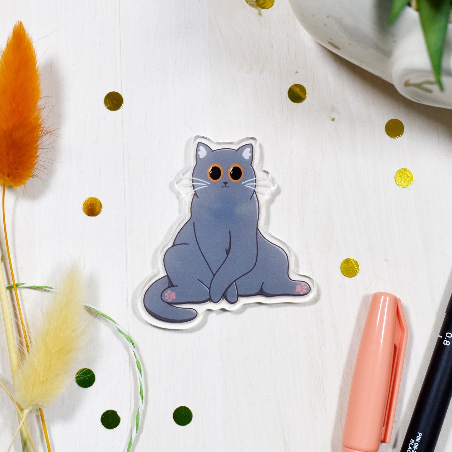 Grey Cat Magnet