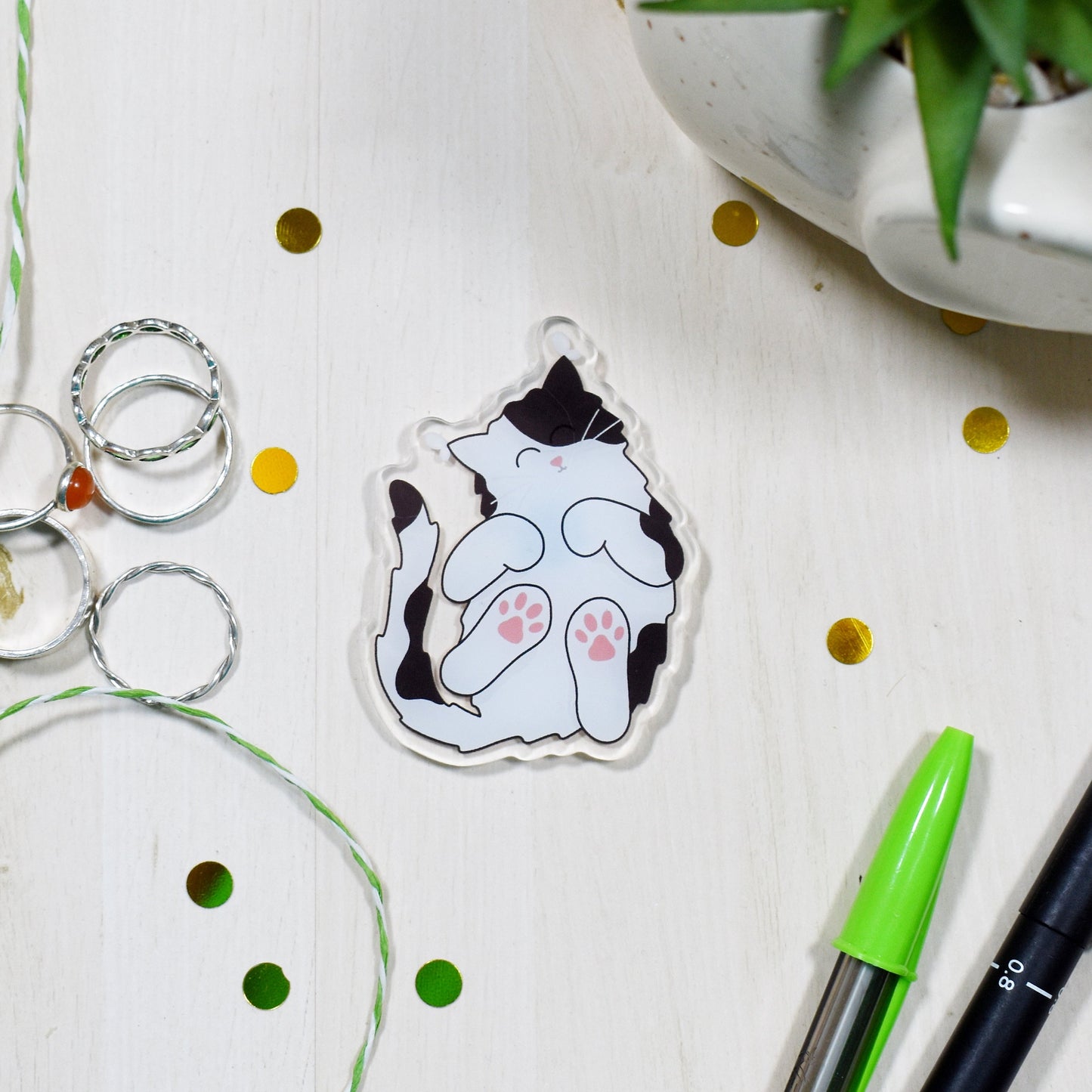 Black and White Cat Magnet
