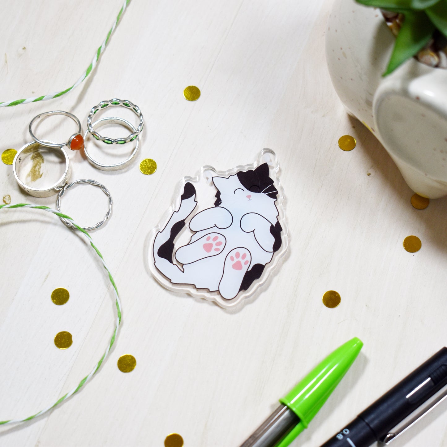 Black and White Cat Magnet