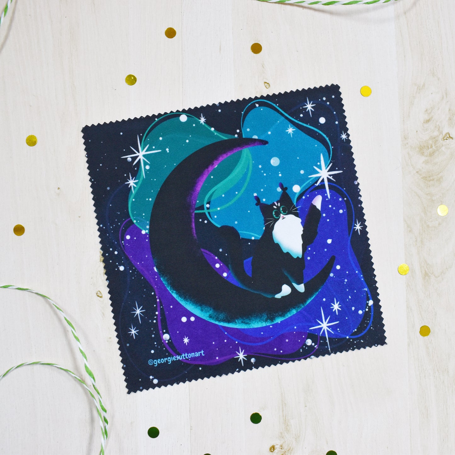 Celestial Cat Glass Cloth