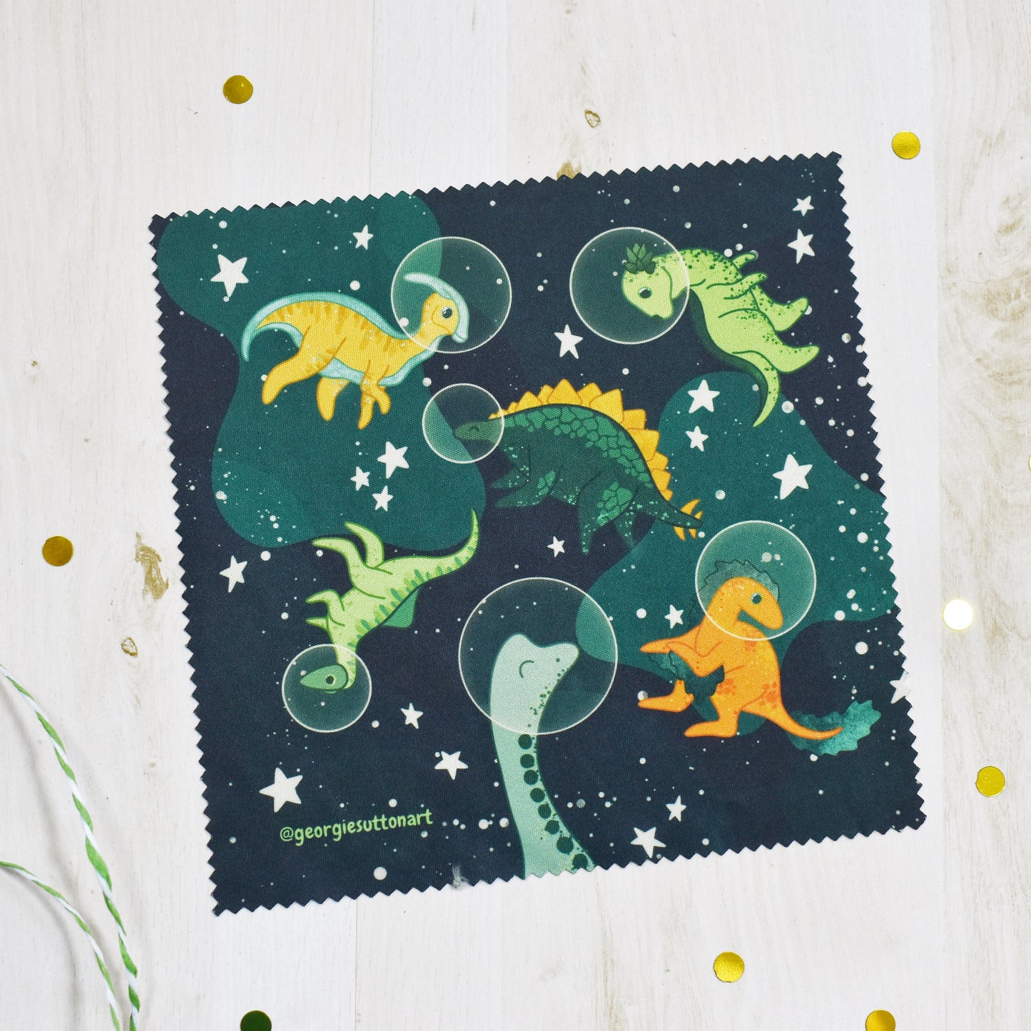 Space Dino Glass Cloth