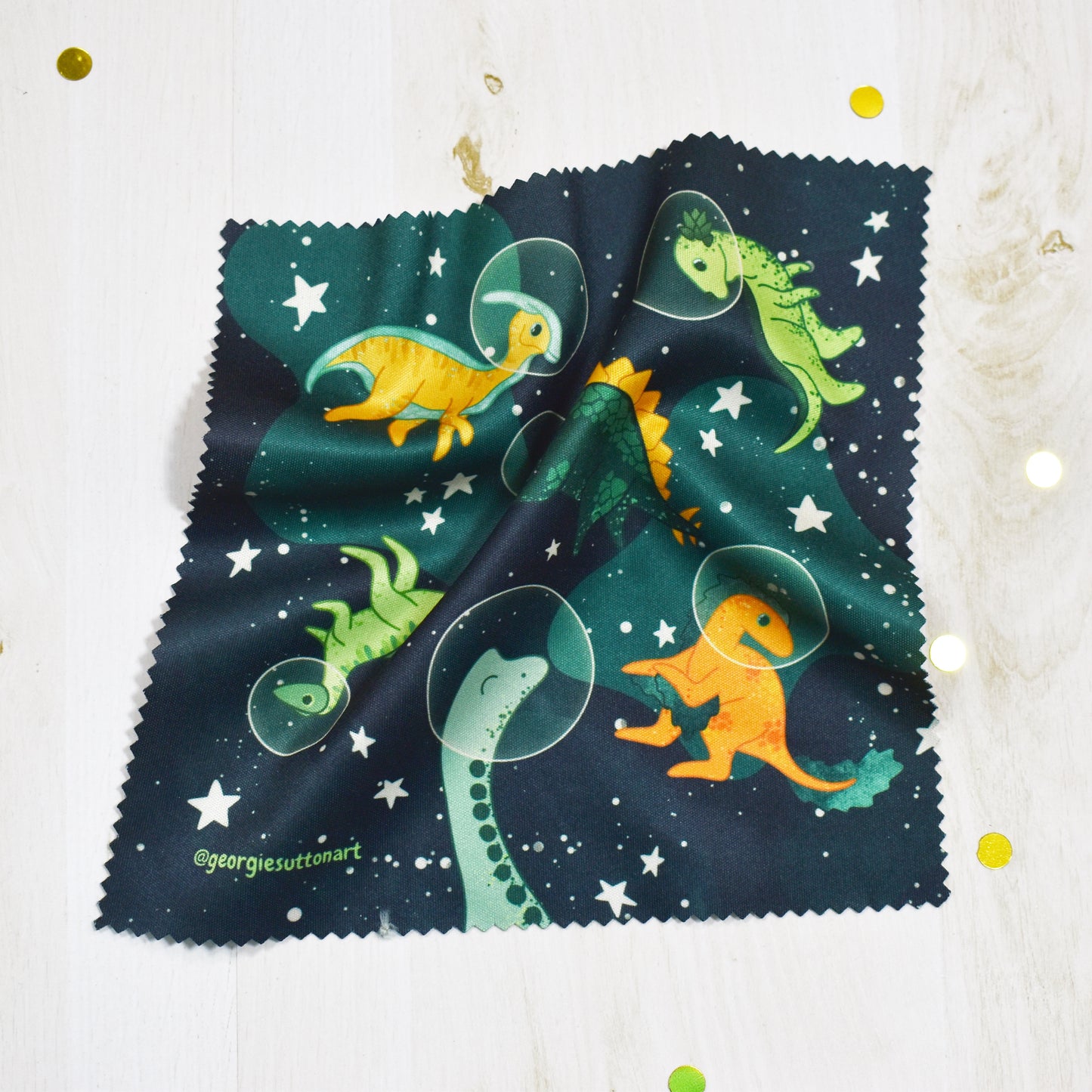 Space Dino Glass Cloth