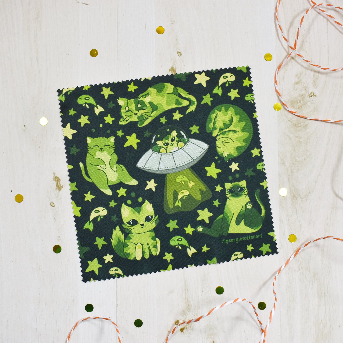 Alien Cat Glass Cloth