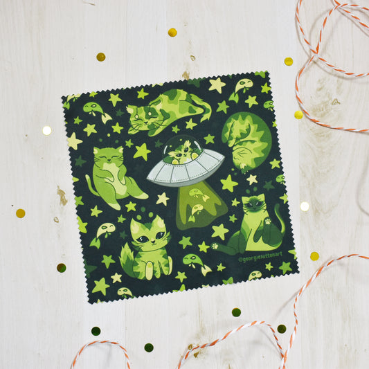 Alien Cat Glass Cloth