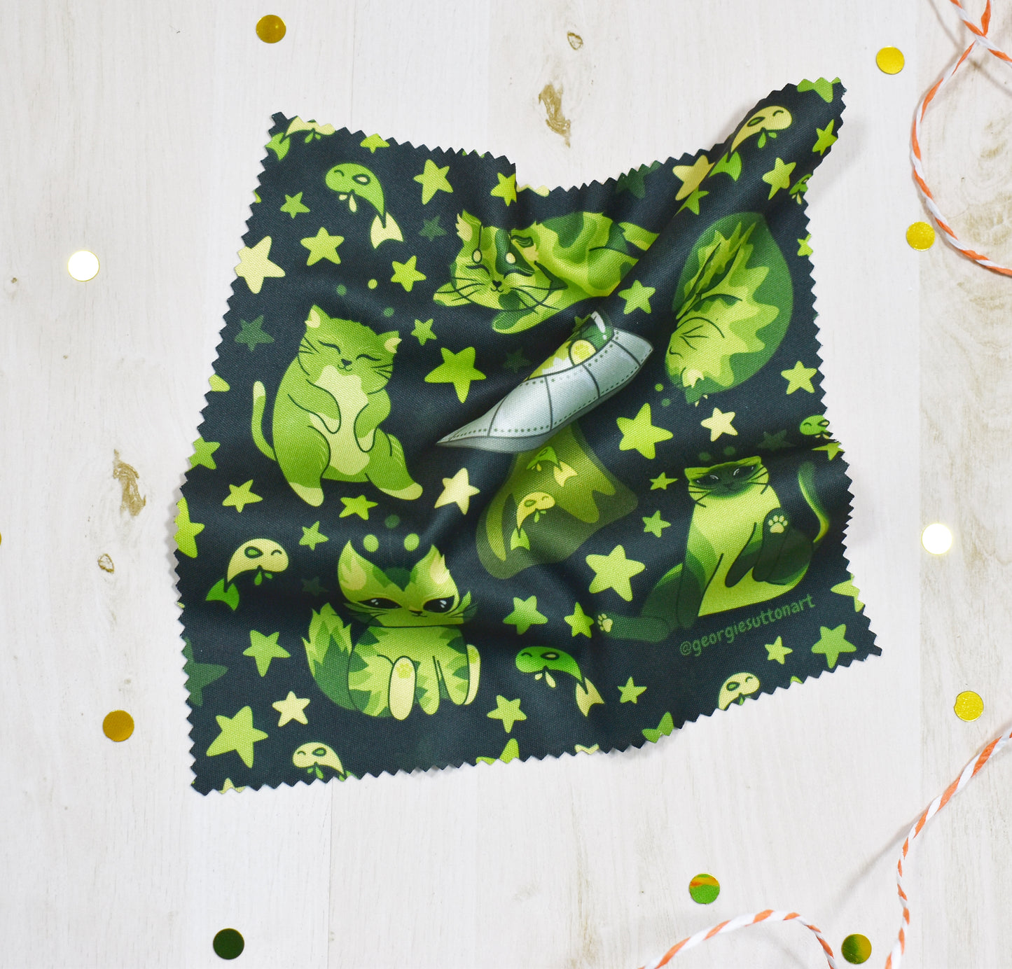 Alien Cat Glass Cloth