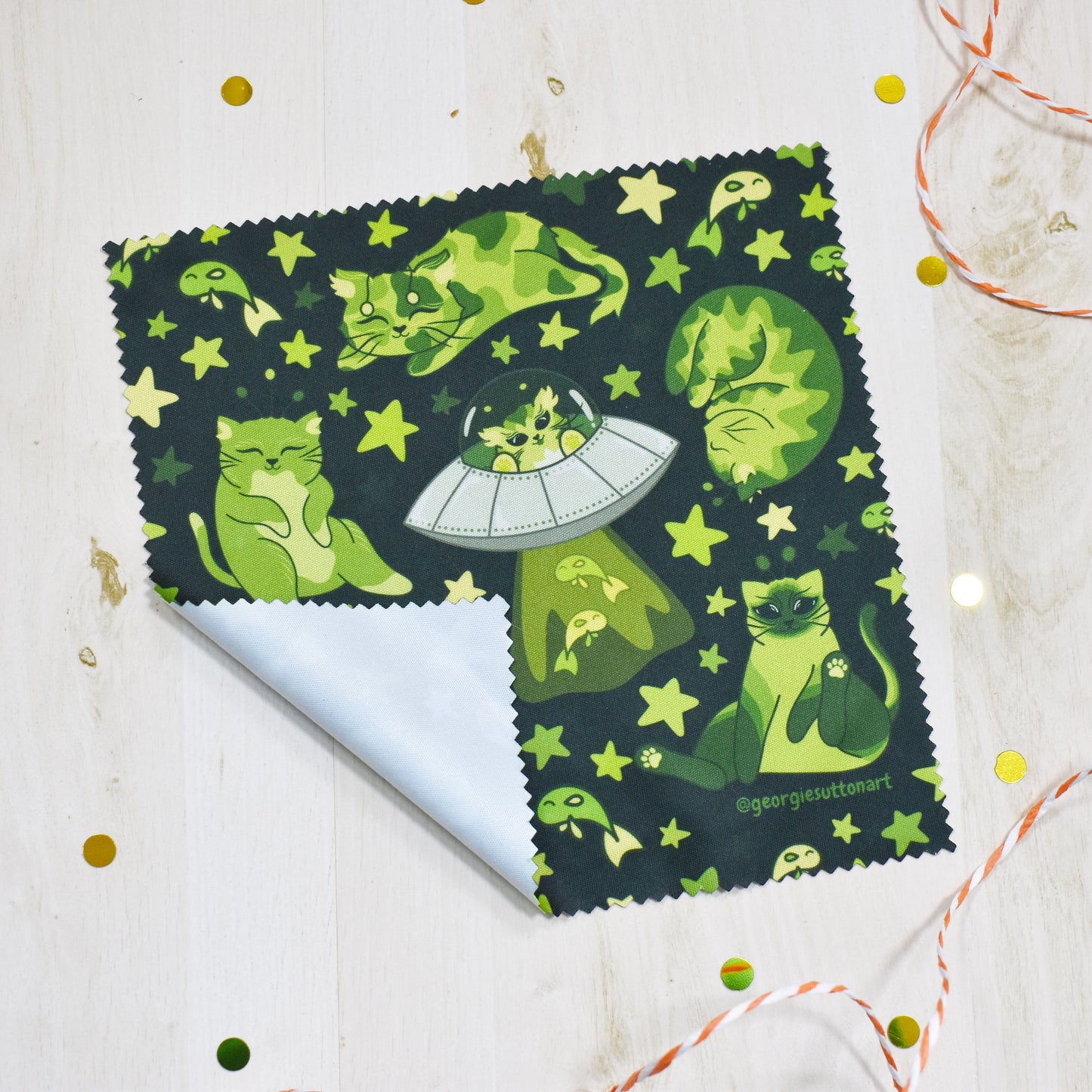 Alien Cat Glass Cloth
