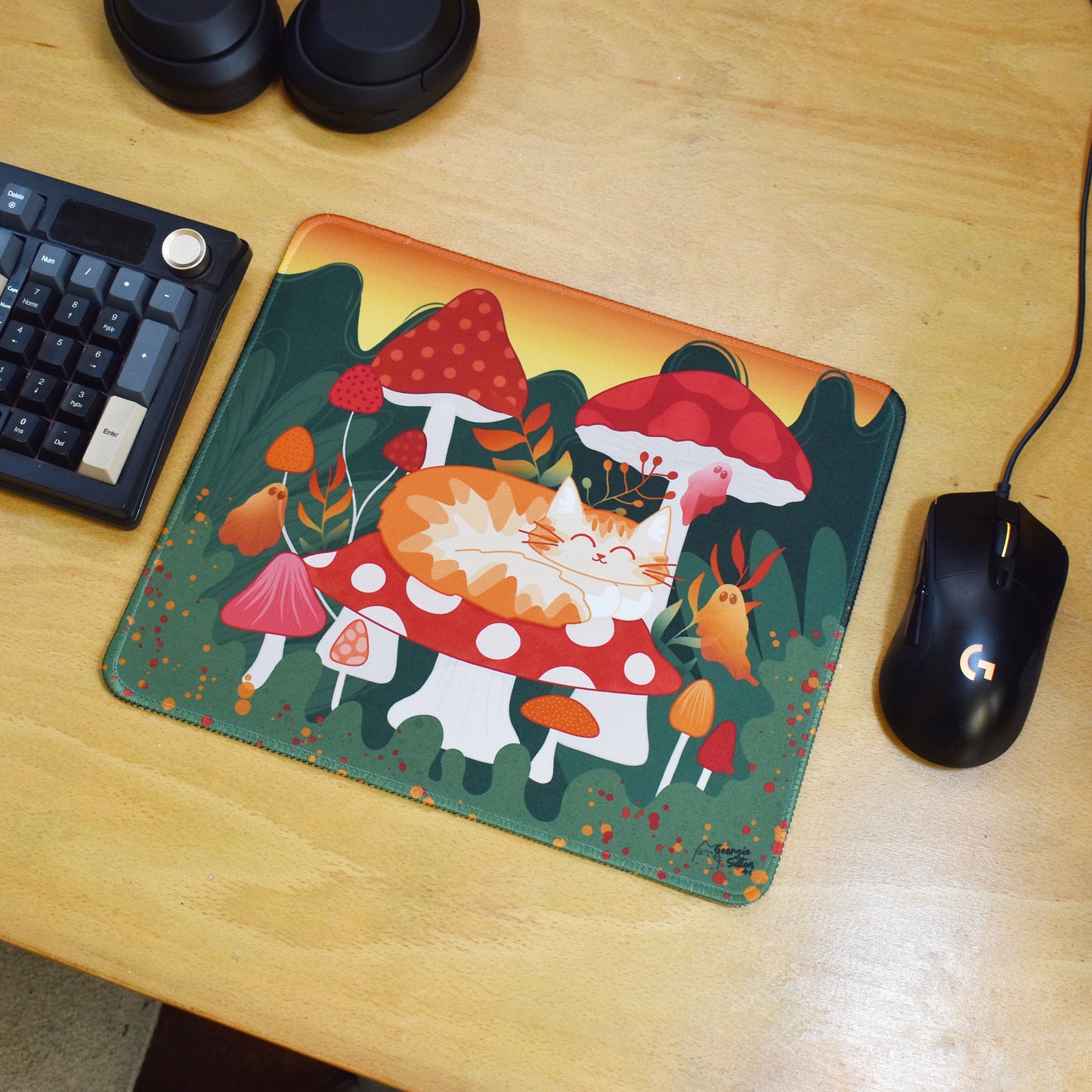 Mushroom Cat Mousepad