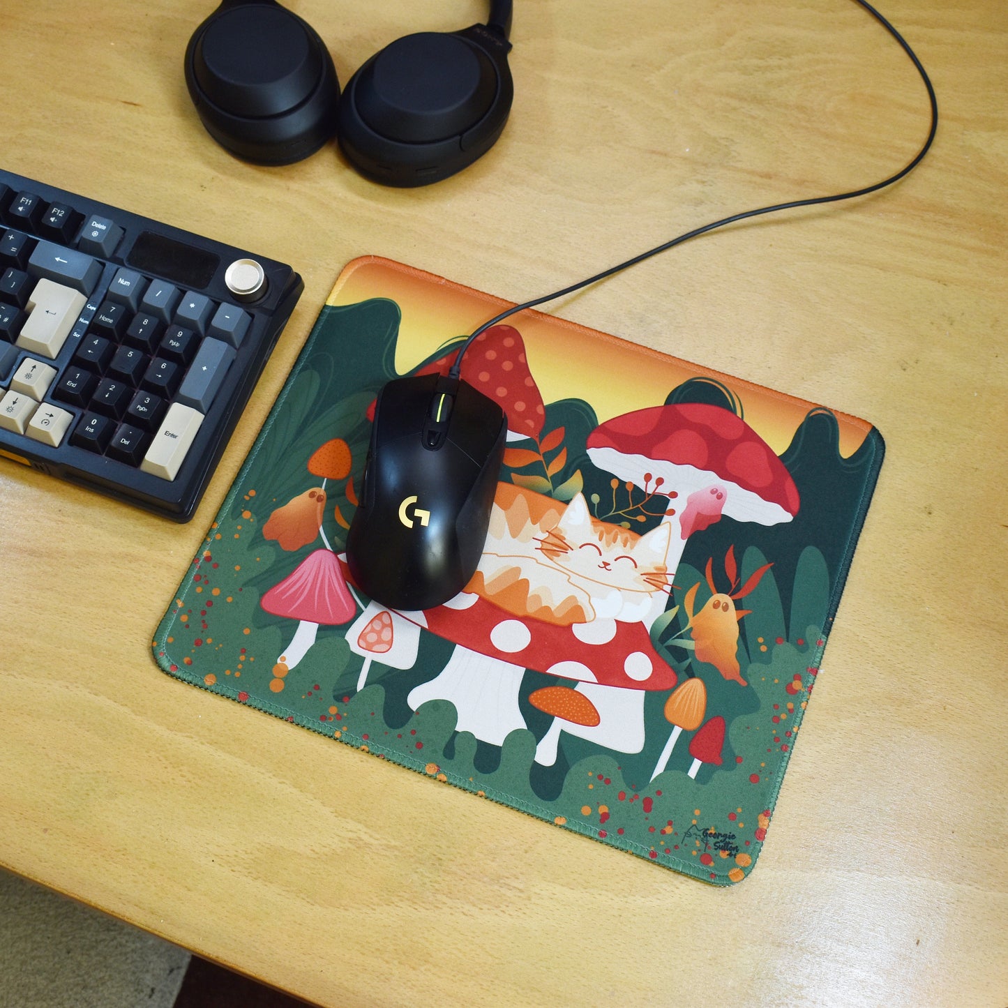 Mushroom Cat Mousepad