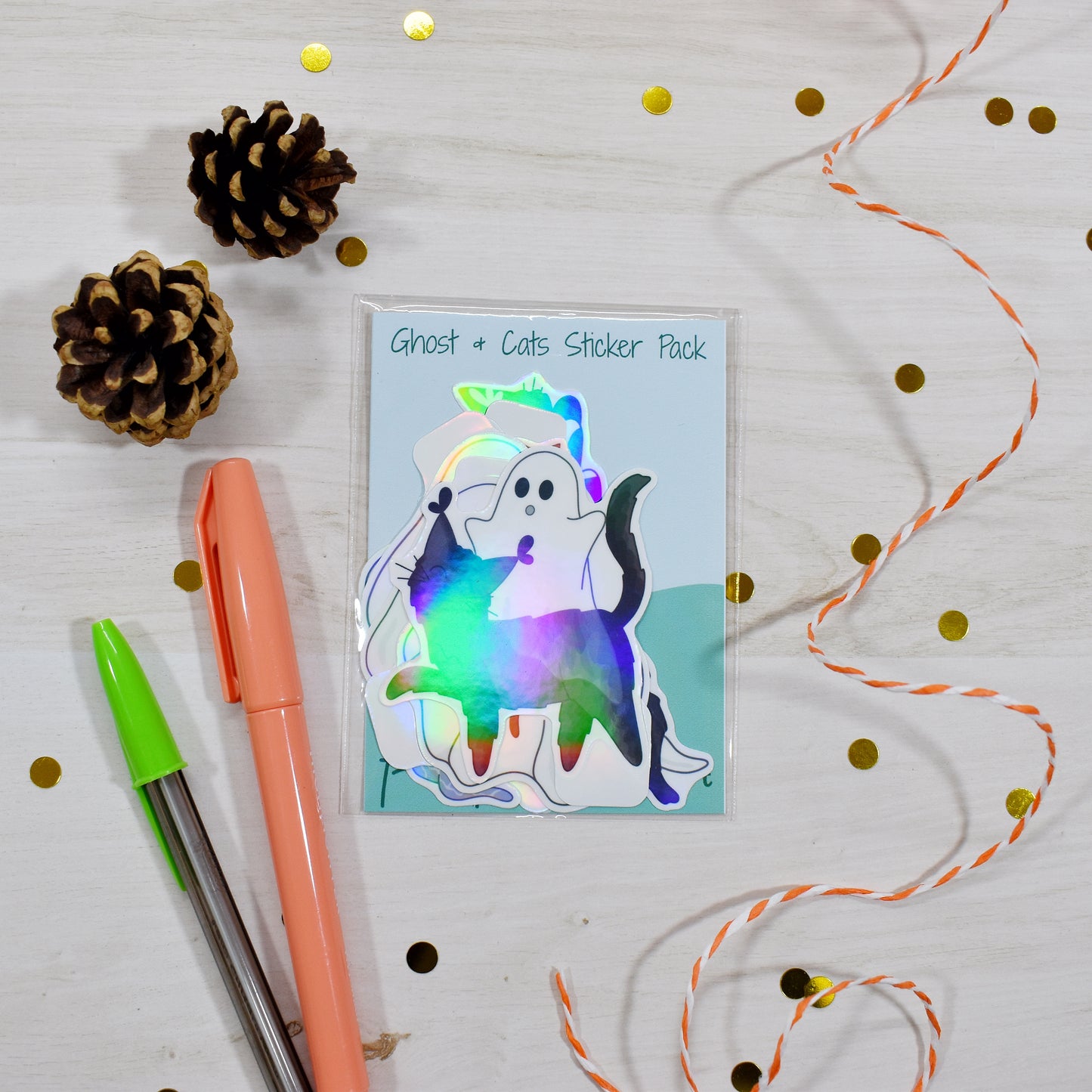 Ghost and Cats Sticker Pack