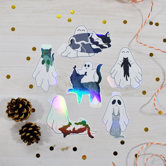 Ghost and Cats Sticker Pack