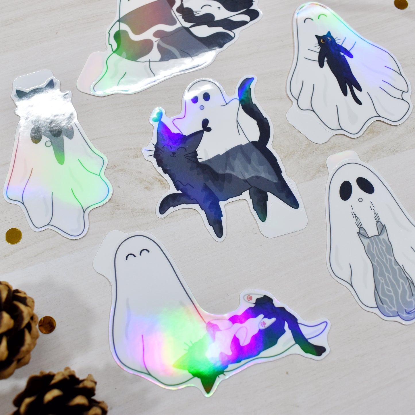 Ghost and Cats Sticker Pack