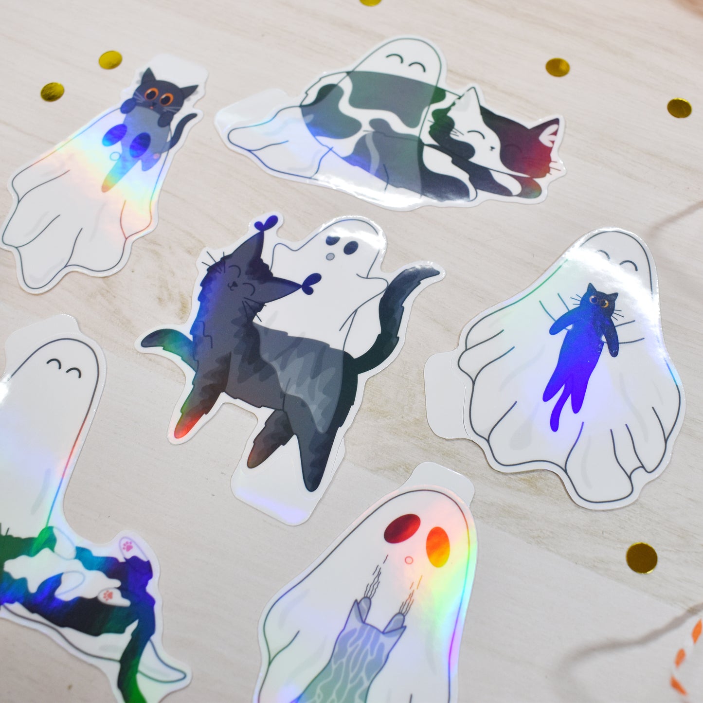 Ghost and Cats Sticker Pack