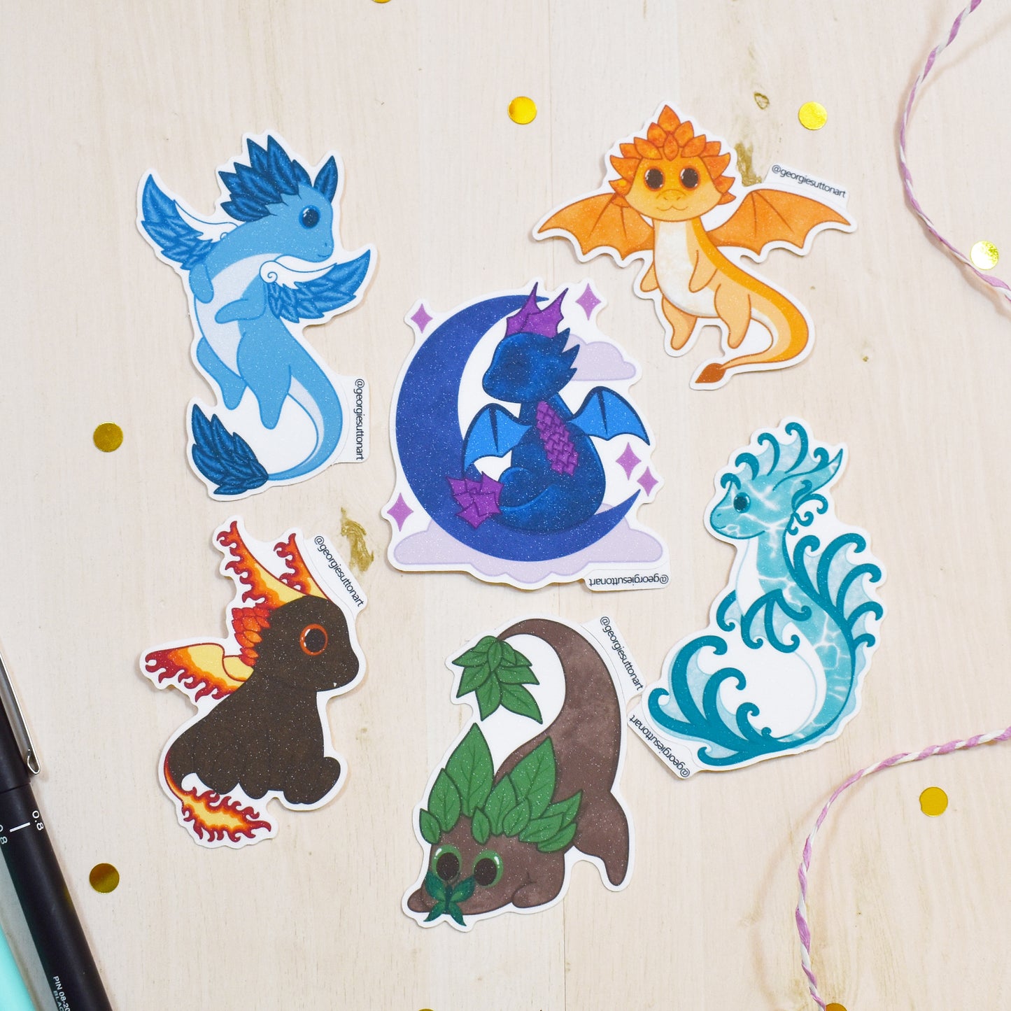 Elemental Dragons Sticker Pack
