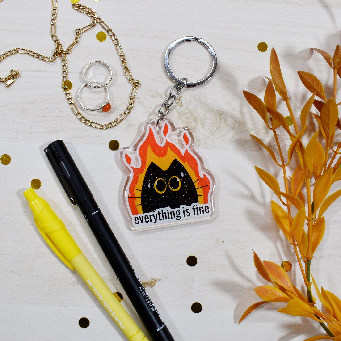 Fire Cat Keyring