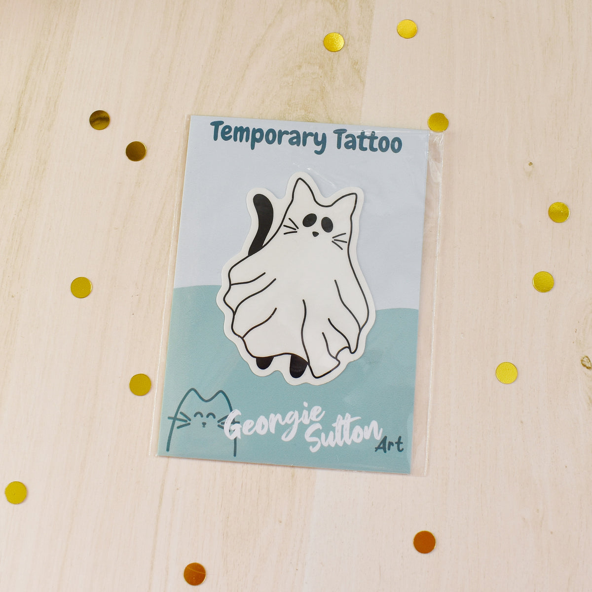 Ghost Cat Temp Tattoo
