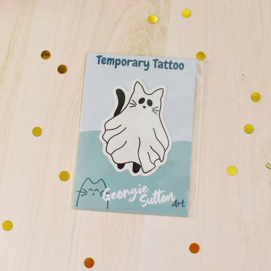 Ghost Cat Temp Tattoo