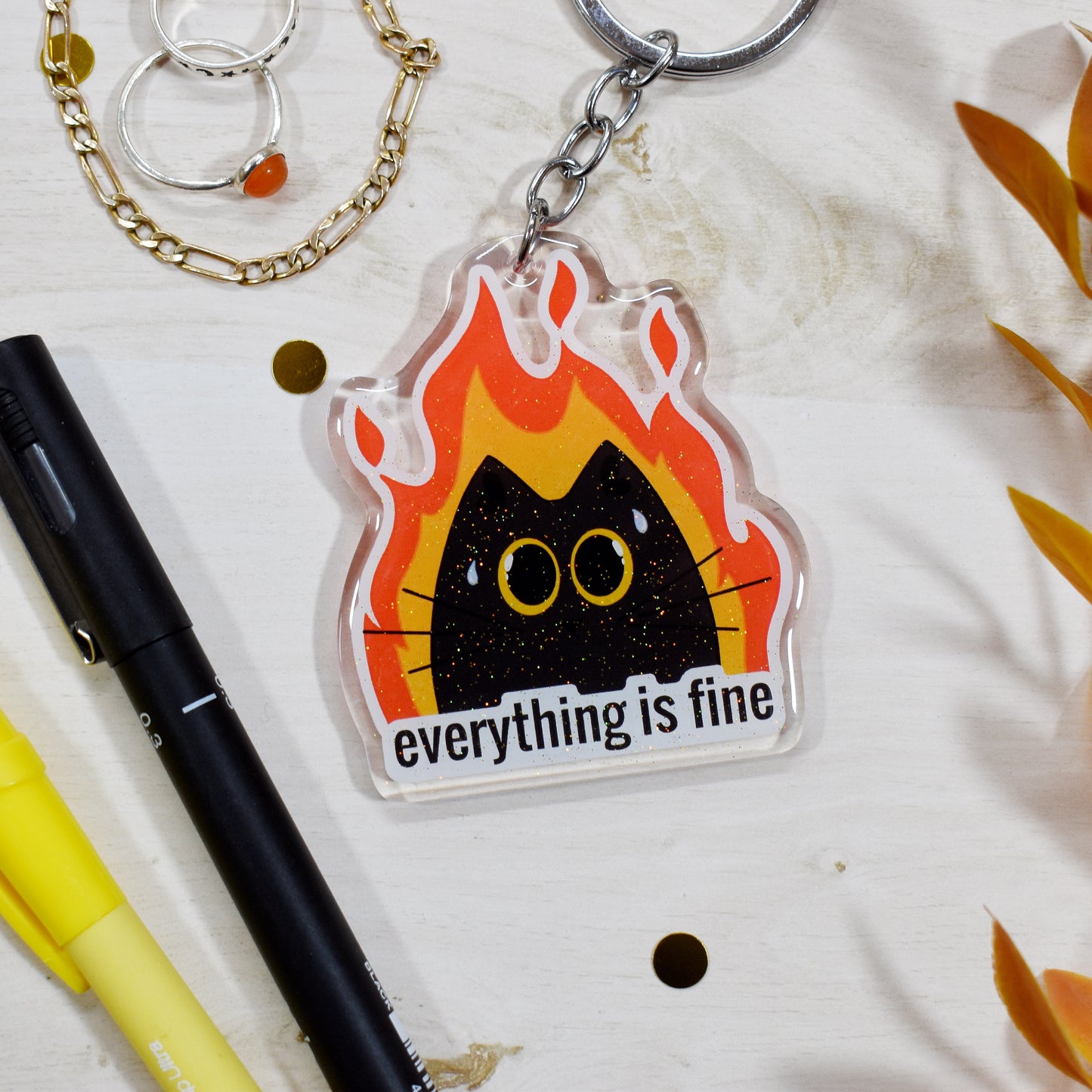 Fire Cat Keyring