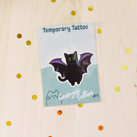 Bat Cat Temp Tattoo