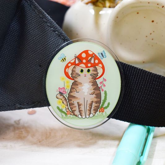 Mushroom Cat Pin Badge
