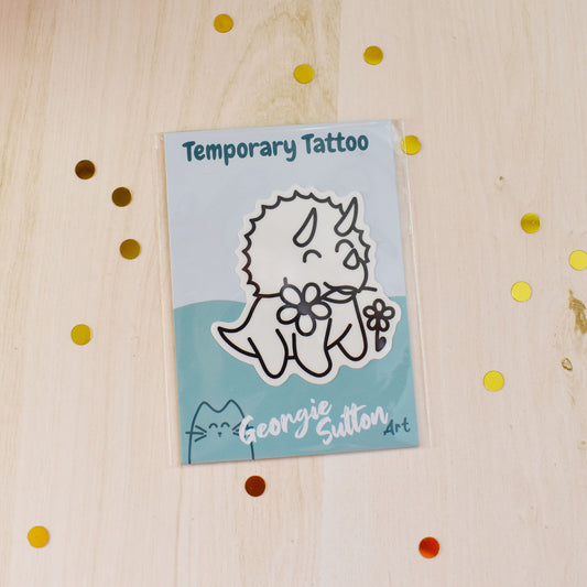 Cottagecore Dino Temp Tattoo