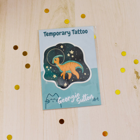 Space Dino Temp Tattoo