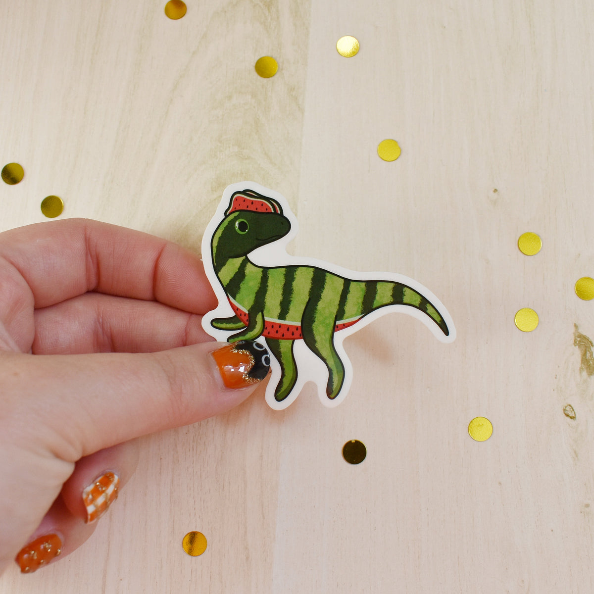 Watermelon Dino Temp Tattoo