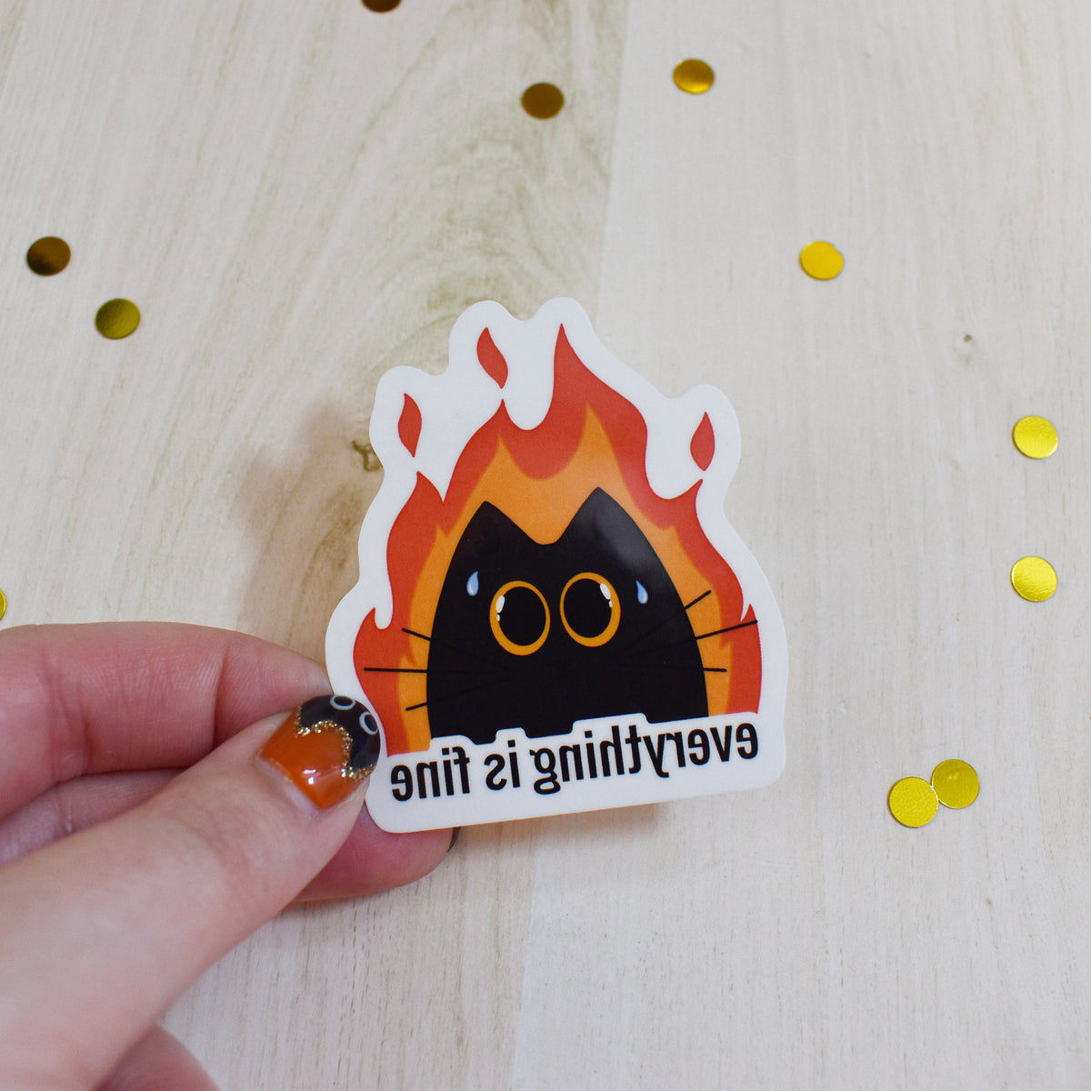 Fire Cat Temp Tattoo