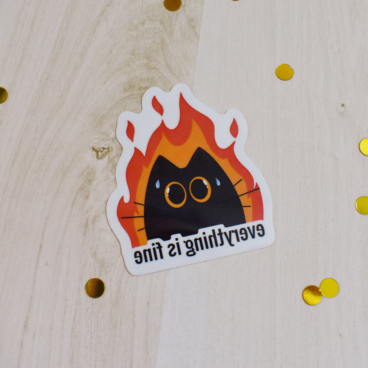 Fire Cat Temp Tattoo