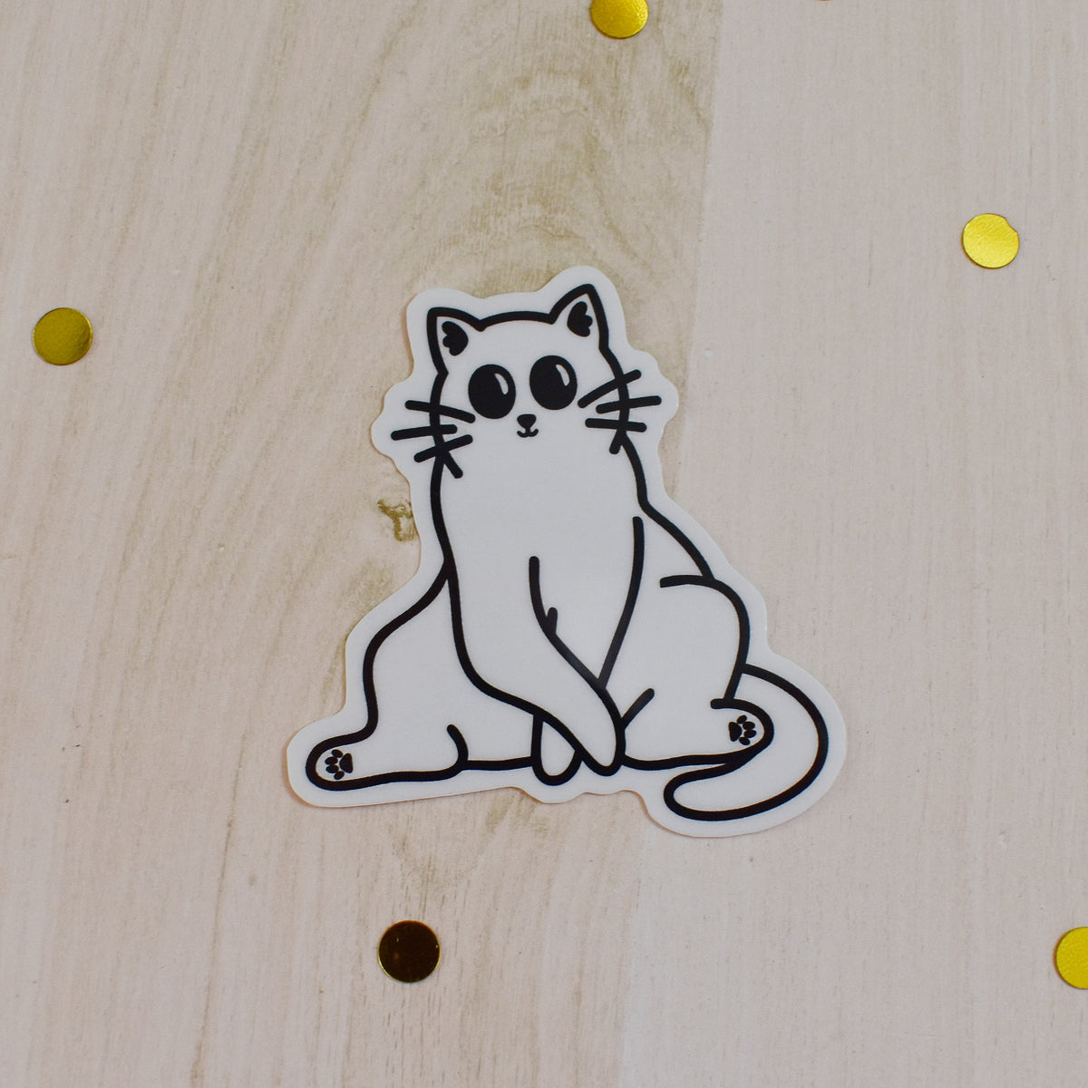 Sitting Cat Temp Tattoo