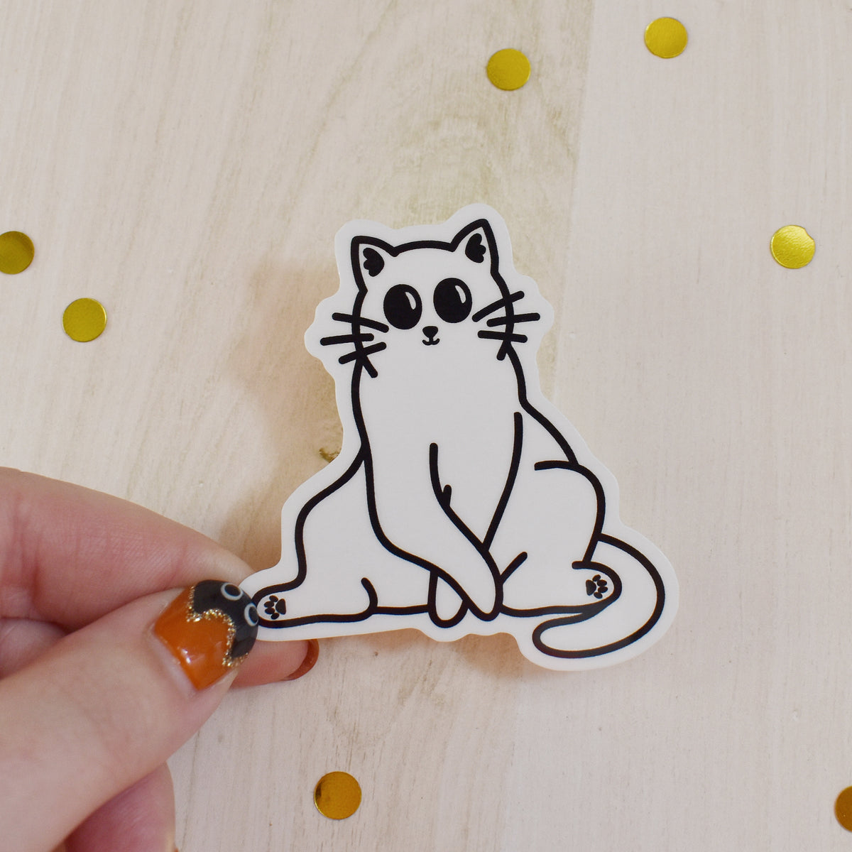 Sitting Cat Temp Tattoo
