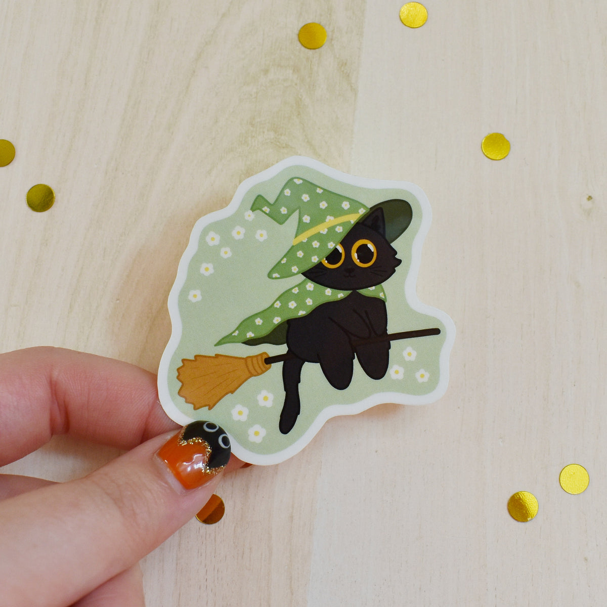 Witch Cat Temp Tattoo