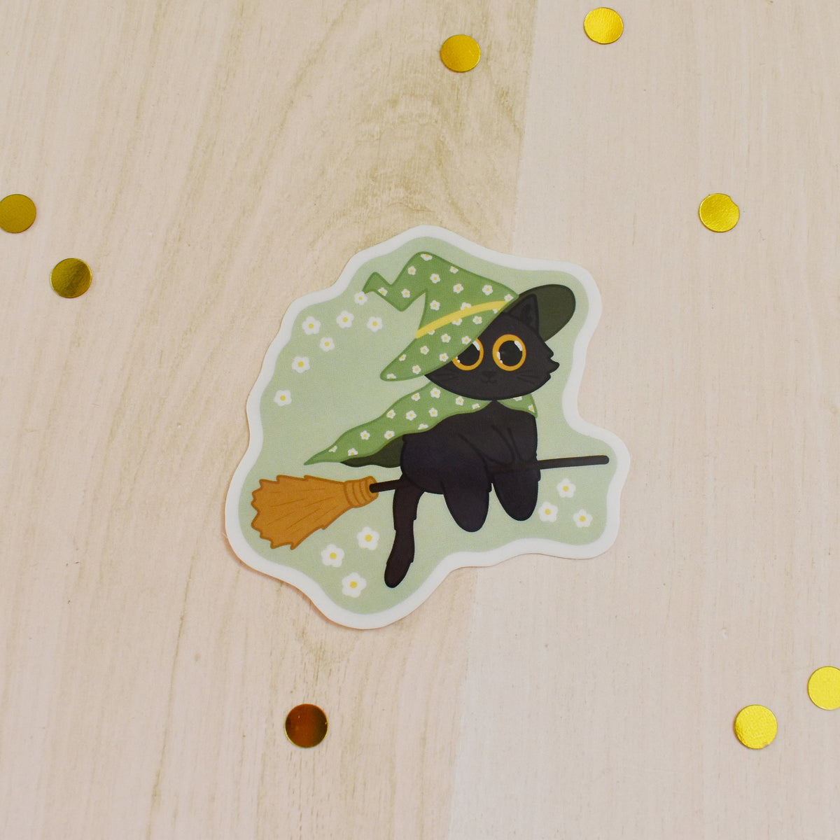 Witch Cat Temp Tattoo