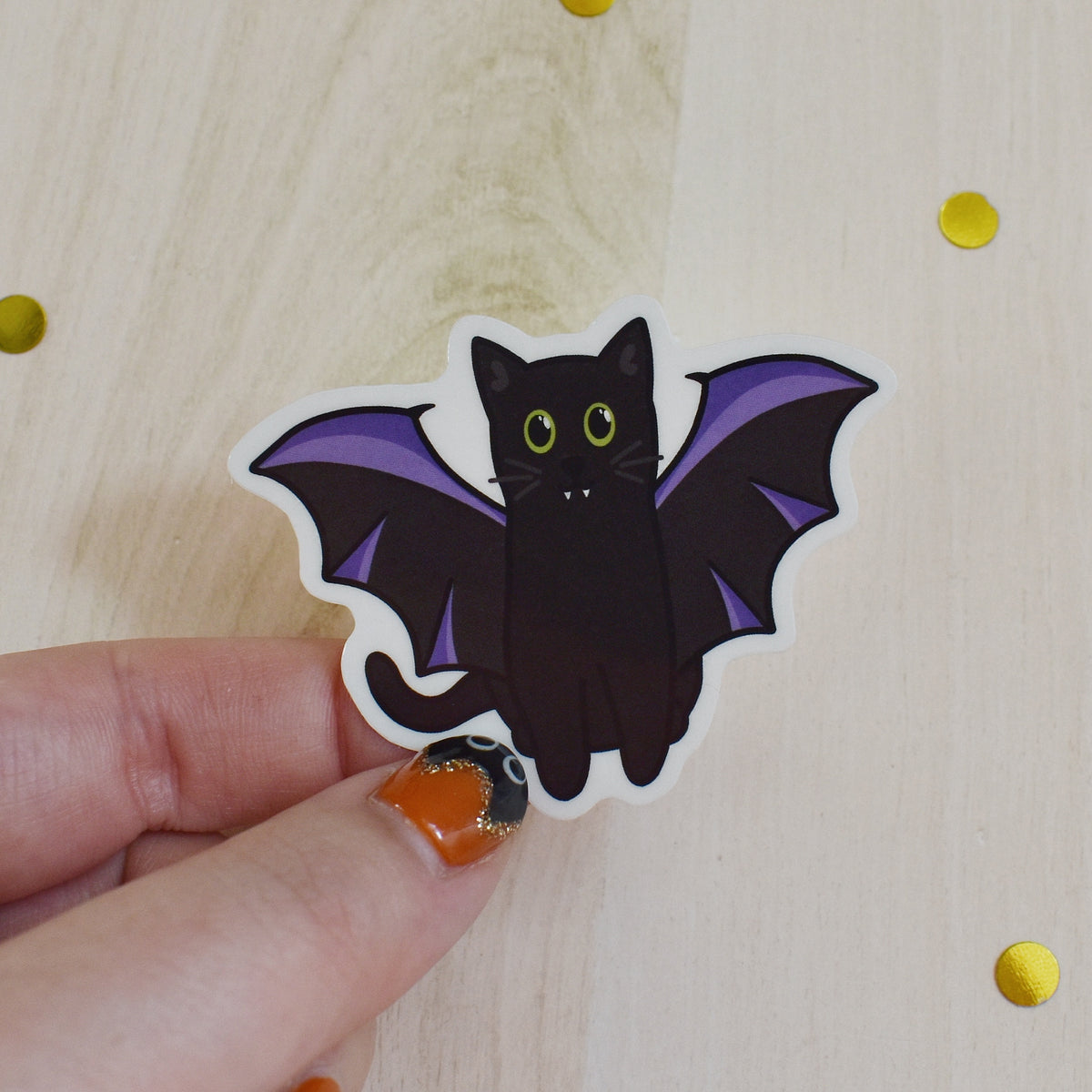 Bat Cat Temp Tattoo