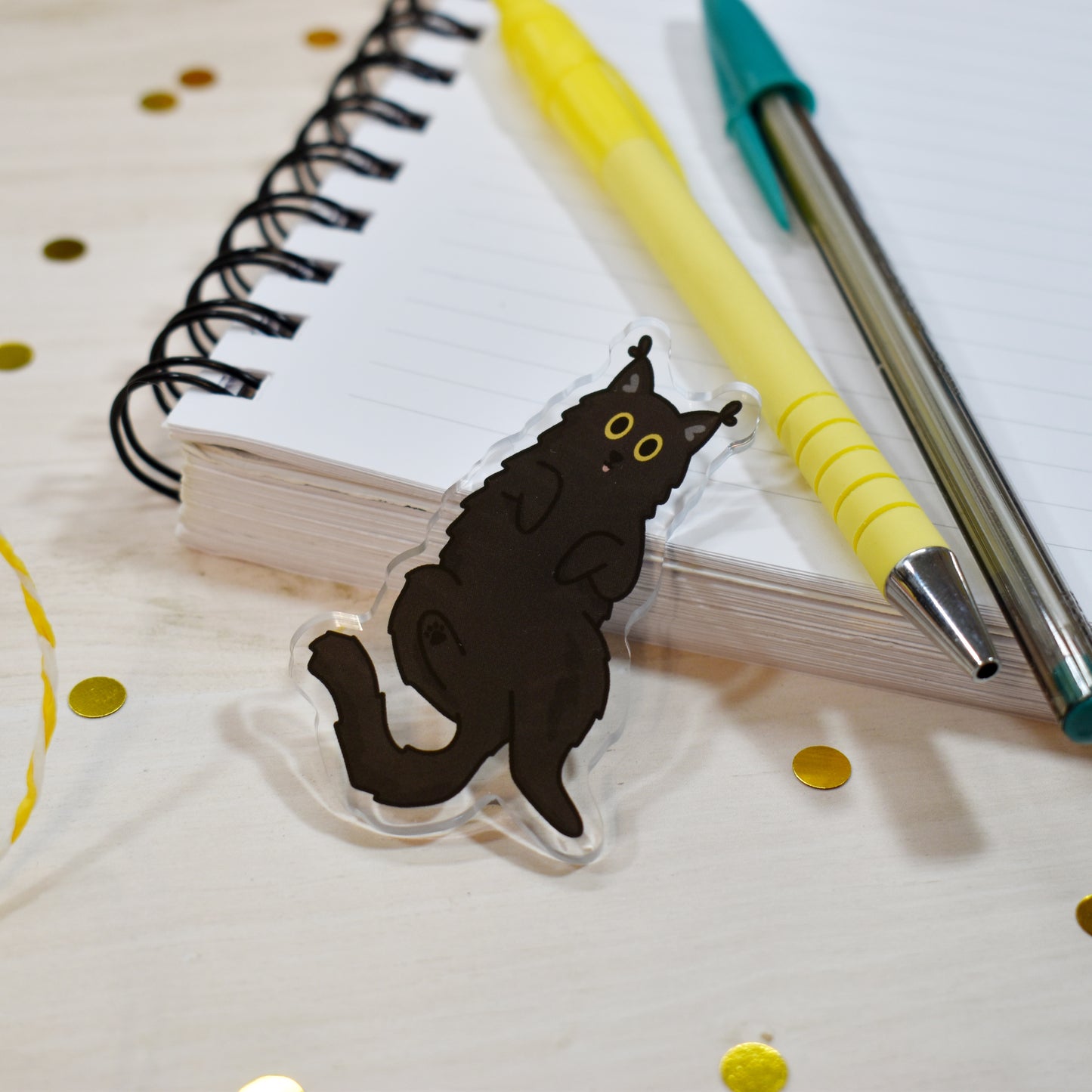 Fluffy Black Cat Magnet