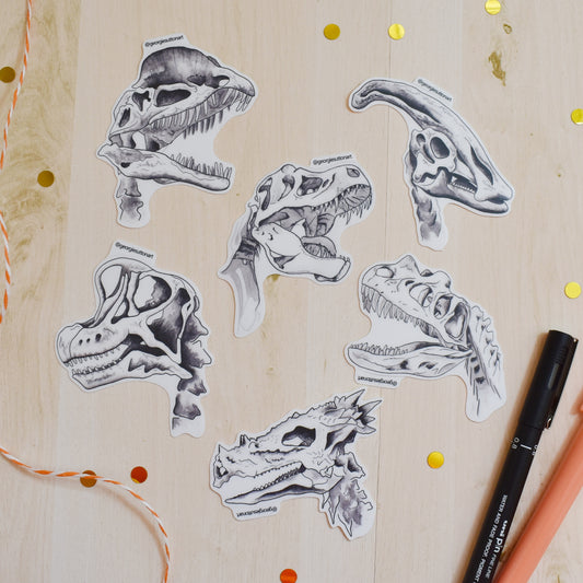 Dinosaur Skull Sticker Pack
