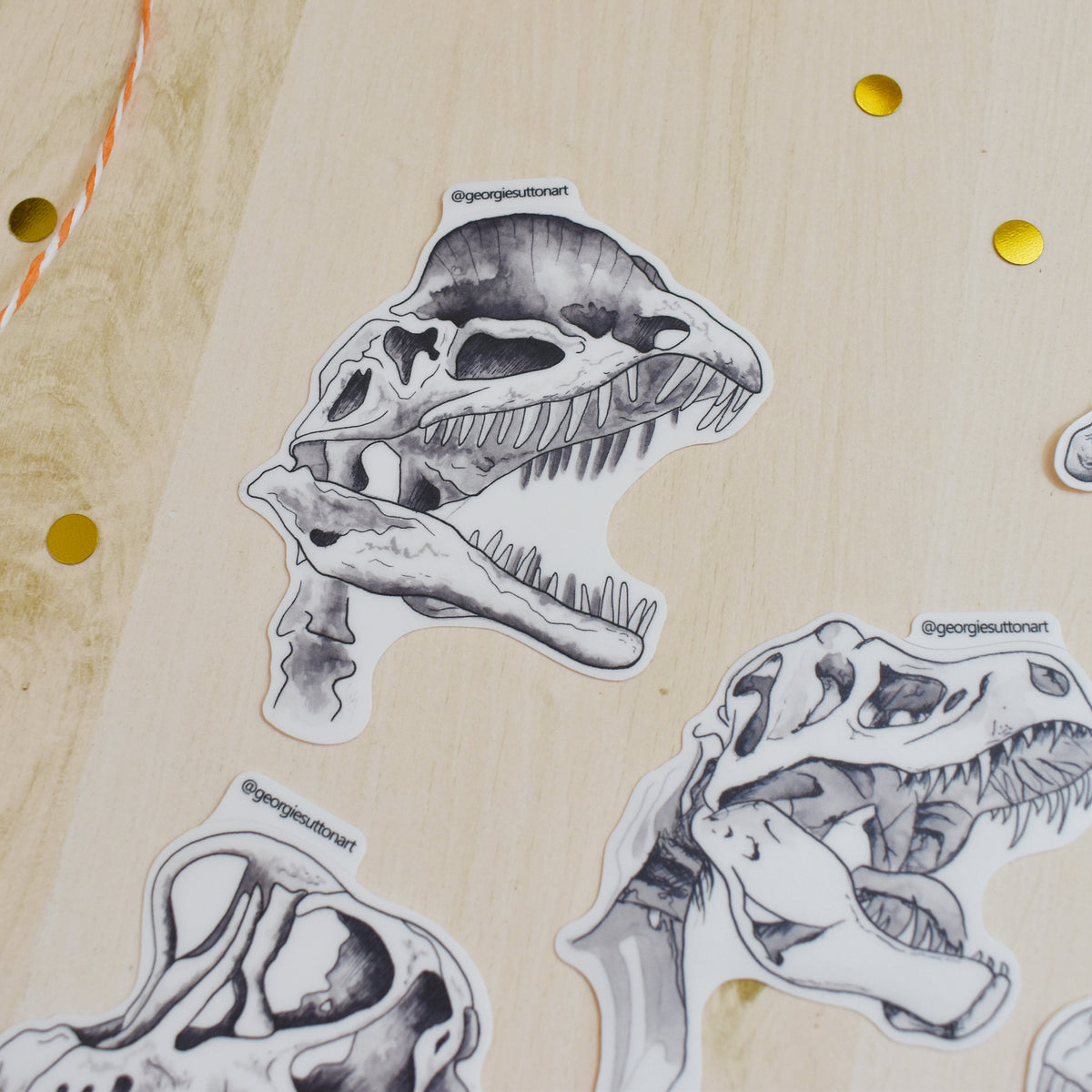 Dinosaur Skull Sticker Pack