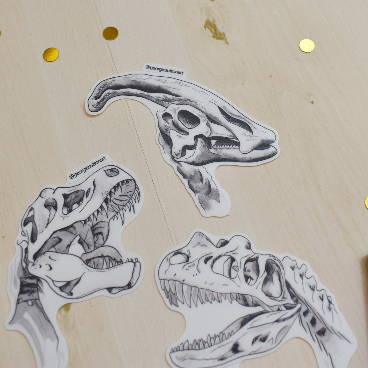 Dinosaur Skull Sticker Pack