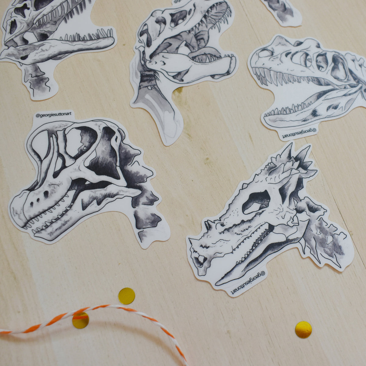 Dinosaur Skull Sticker Pack