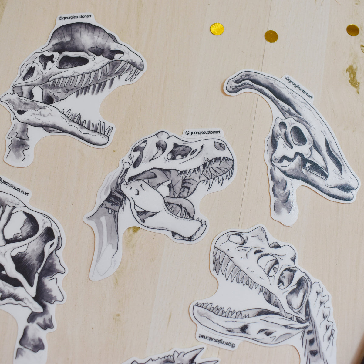 Dinosaur Skull Sticker Pack