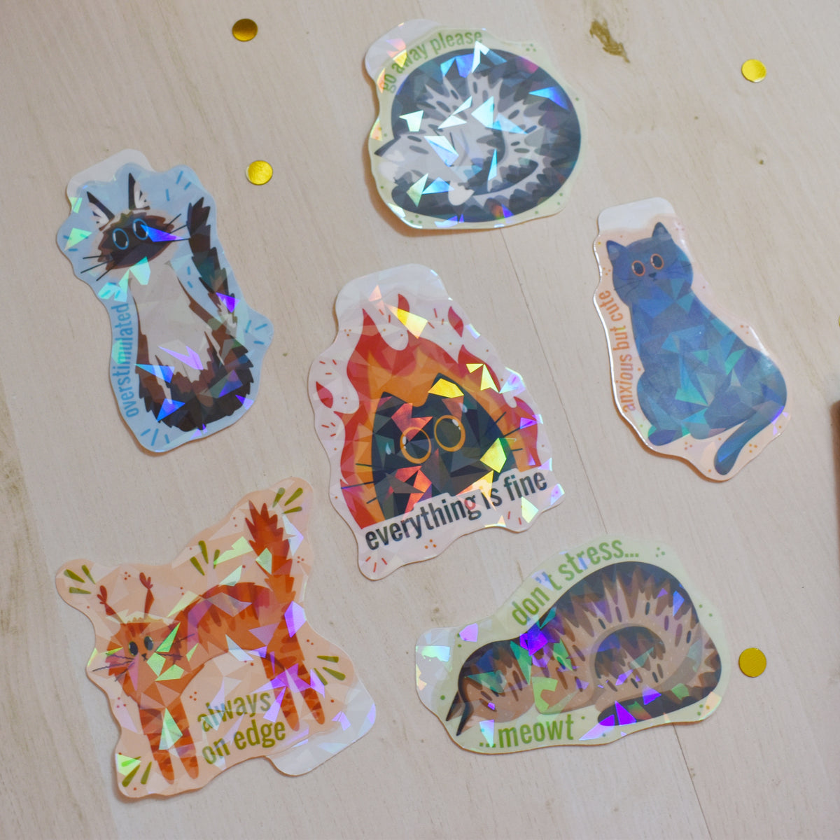 Anxious Cat Sticker Pack