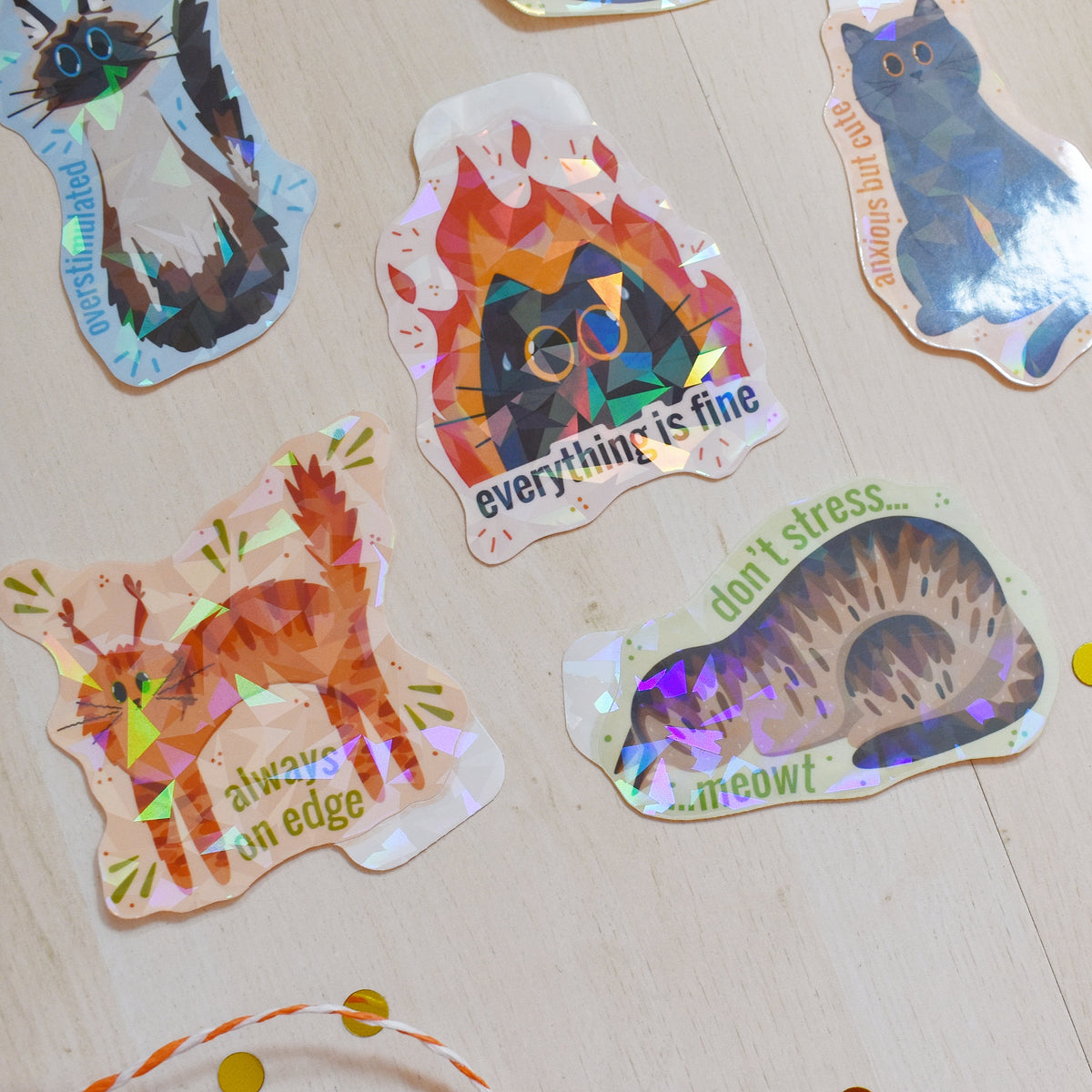 Anxious Cat Sticker Pack