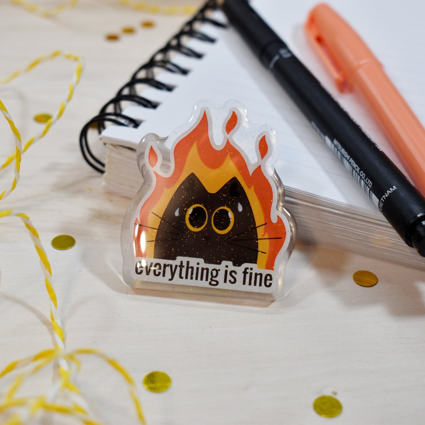 Fire Cat Pin Badge