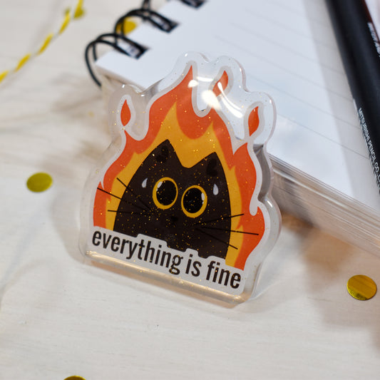 Fire Cat Pin Badge