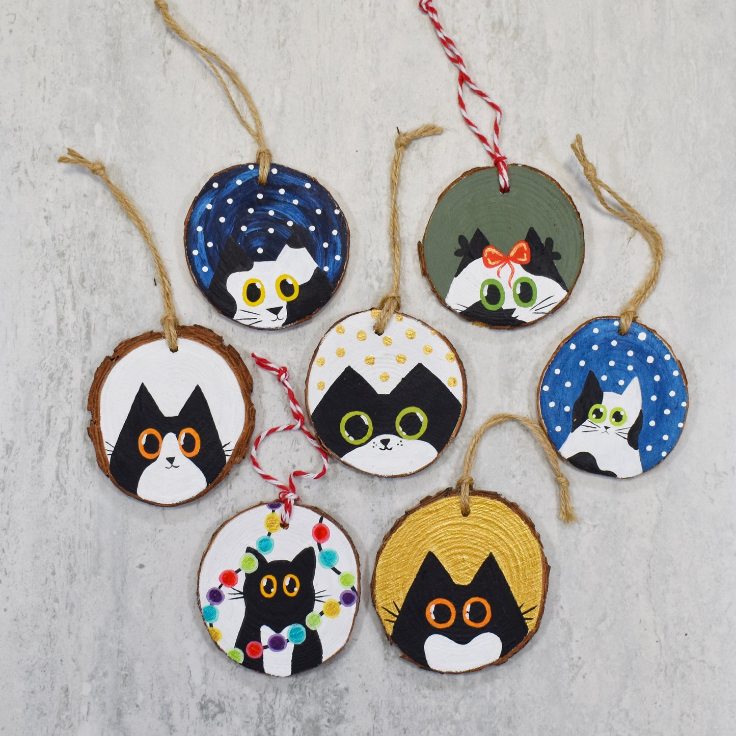 Black and White Cat Baubles
