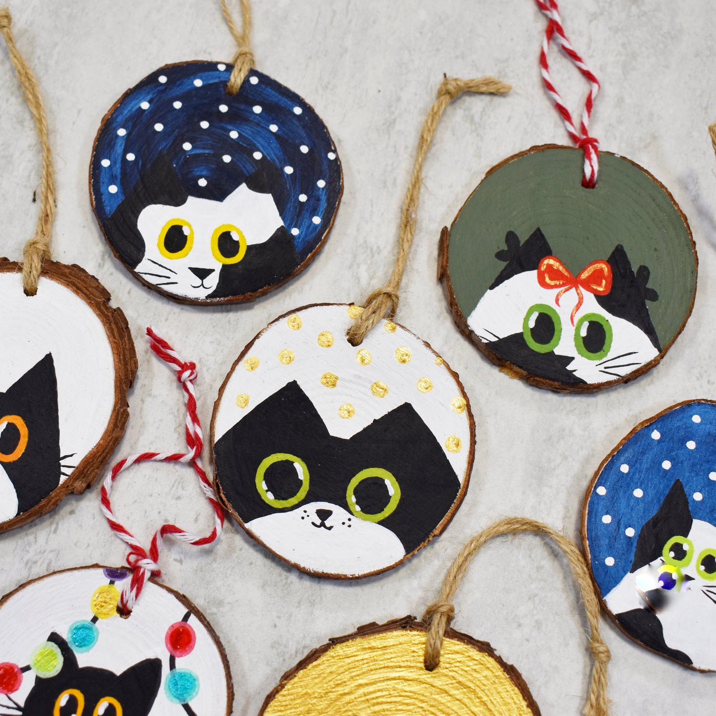 Black and White Cat Baubles