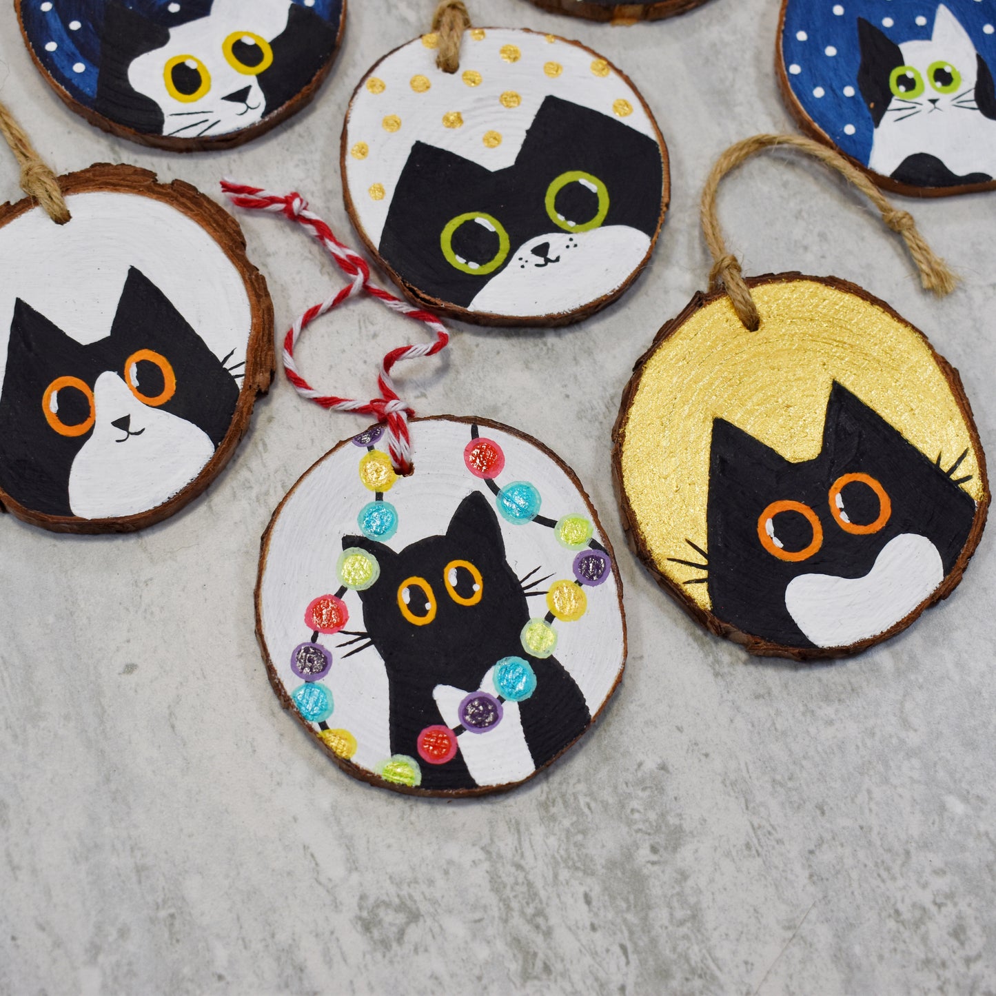 Black and White Cat Baubles