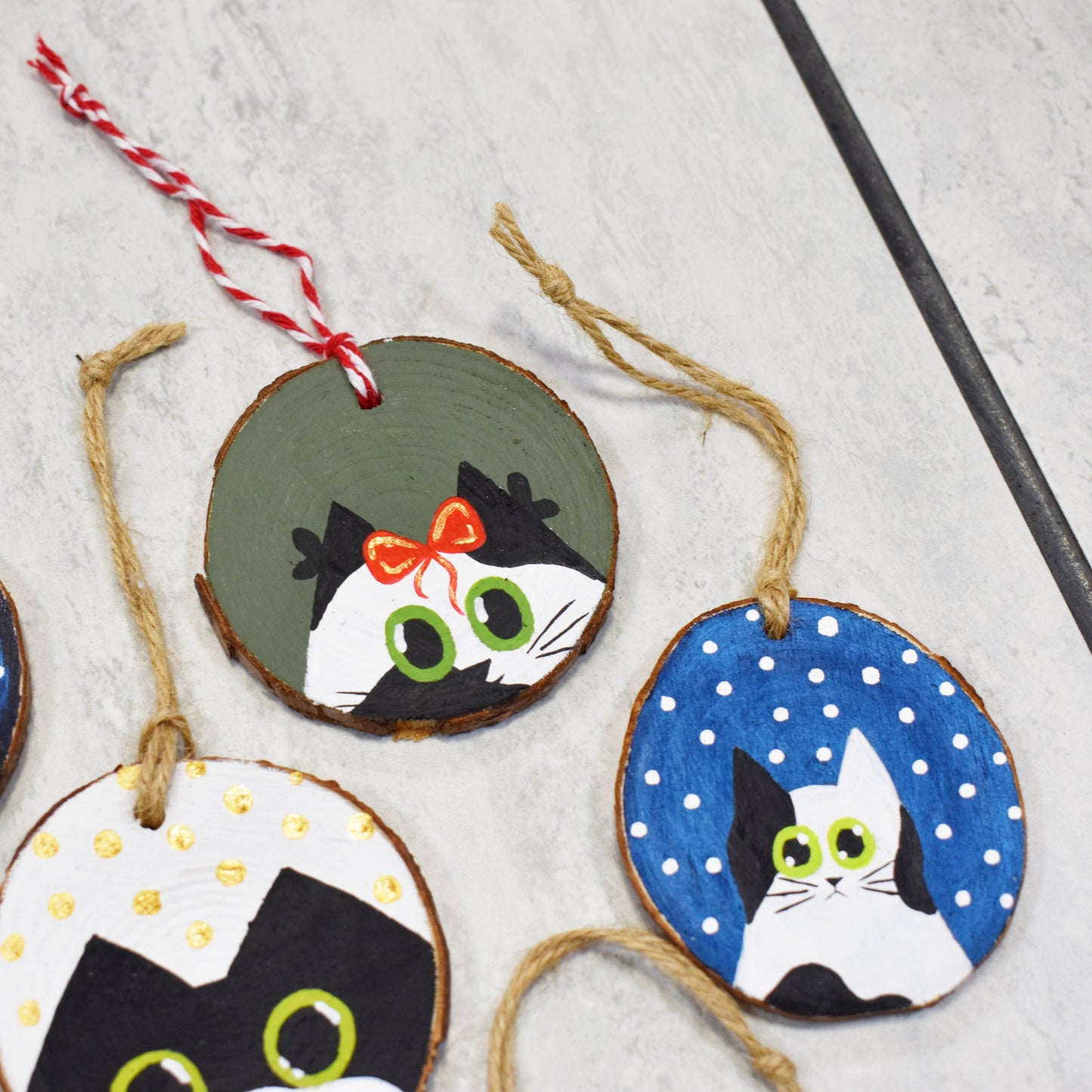 Black and White Cat Baubles