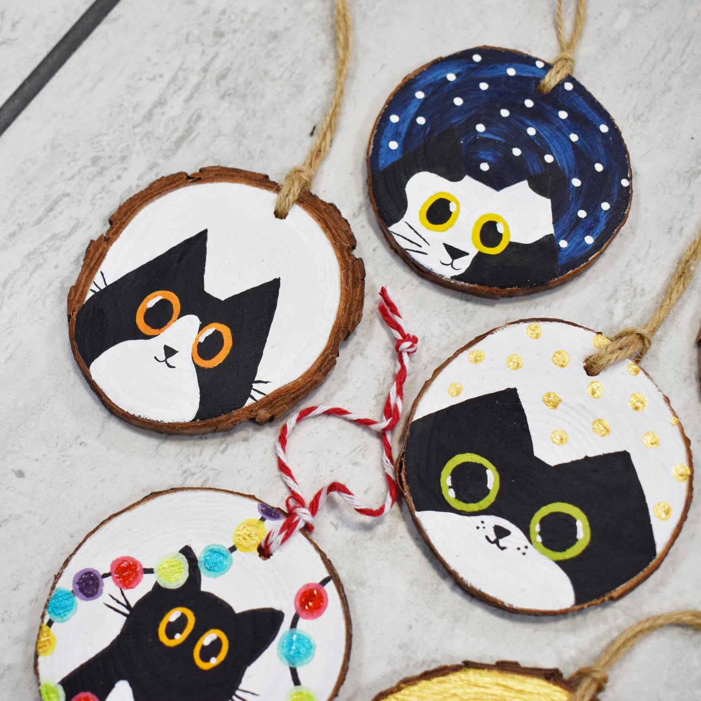 Black and White Cat Baubles