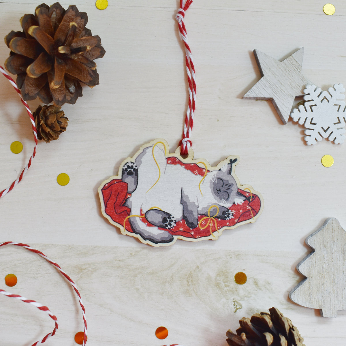 Ragdoll Grey Cat Bauble